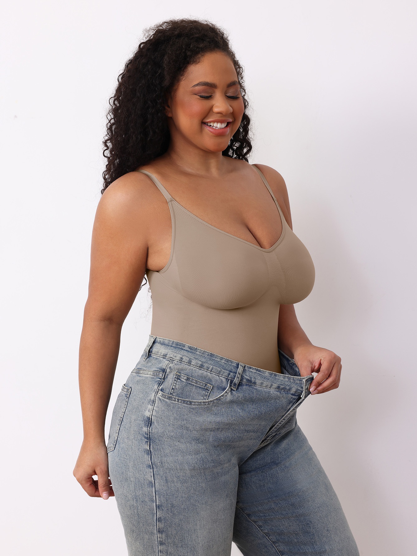 Womens Seamless Shapewear Bodysuit Romper - Full Body Shaper Jumpsuit